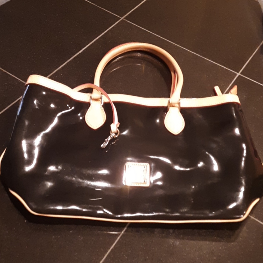 Dooney and Burke black and tan purse